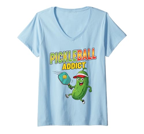 Damen Pickleball Addict – Lustiges Geschenk für leidenschaftliche Spieler T-Shirt mit V-Ausschnitt Damen Pickleball Addict – Lustiges Geschenk für leidenschaftliche Spieler T-Shirt mit V-Ausschnitt von Sport Fun And Cool