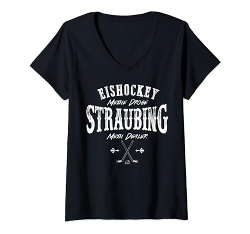 Damen Eishockey meine Droge Straubing mein Dealer T-Shirt mit V-Ausschnitt Damen Eishockey meine Droge Straubing mein Dealer T-Shirt mit V-Ausschnitt von Sport Geschenk