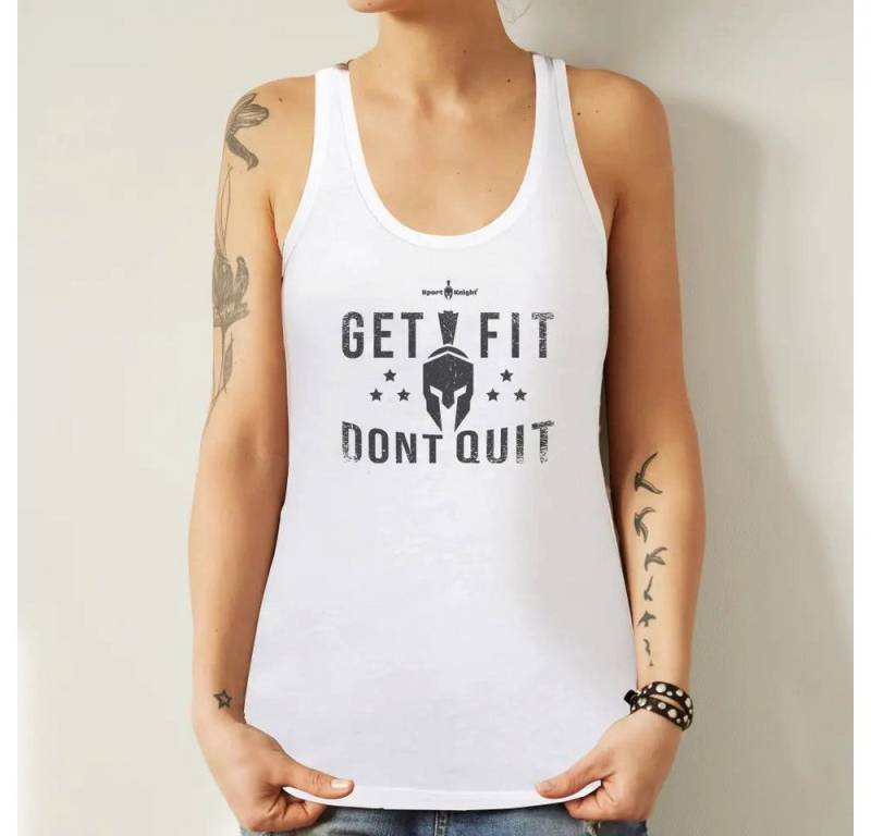 Sport-Knight® Tanktop Sport-Knight® Damen Fitness Tanktop "Get Fit Dont Quit" von Sport-Knight®