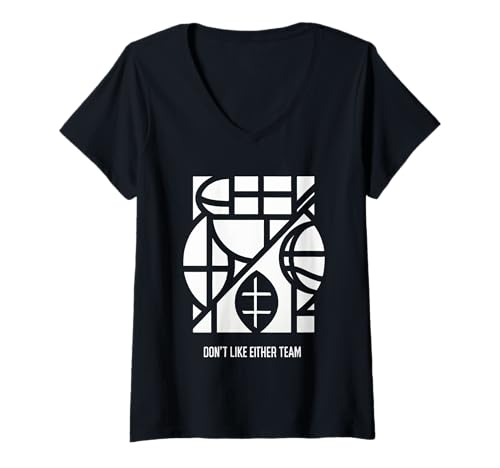 Damen Don't Like Either Team Neutrale Fan Sportrivalität ||- T-Shirt mit V-Ausschnitt Damen Don't Like Either Team Neutrale Fan Sportrivalität ||- T-Shirt mit V-Ausschnitt von Sport neutraler Fan -Witze