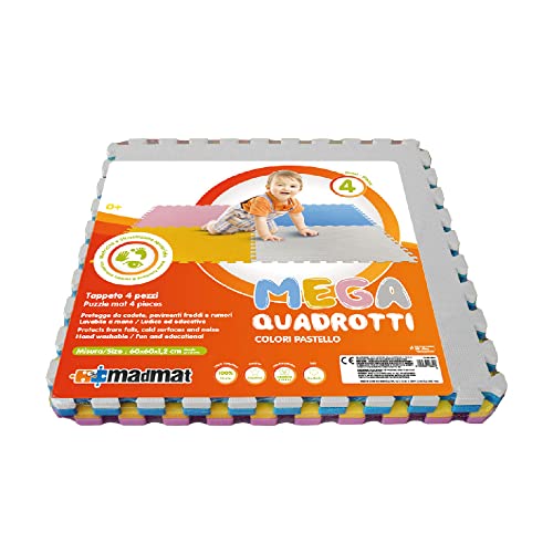 Sport1 Jungen Unisex Kinder Kinderteppich Madmat Mega Quadrotto Pastell, Mehrfarbig, 14 EU von Sport1