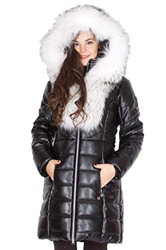 Sportalm Kunstledermantel Mark 901209194 m Pelz schwarz Fb 59 Größe 46 von Sportalm