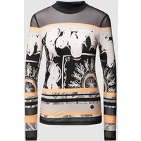 Sportalm Longsleeve mit Allover-Print und Rundhalsausschnitt in Koralle, Größe 46 von Sportalm