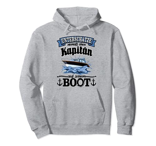 Motorboot Kapitän Geschenk Männer Unterschätze Spruch Boot Pullover Hoodie von Sportboot Yacht Rettungsring Schiff Geschenkidee