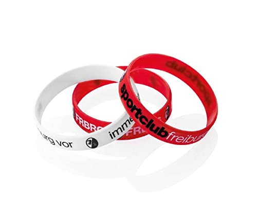 SC Freiburg Armband 3er Set rot weiß Silikon Band wristband - Plus Lesezeichen Wir lieben Fußball von Sportclub Freiburg
