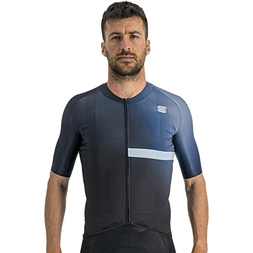 Sportful Herren Bomber Radtrikot, Black Galaxy Blue, M von Sportful