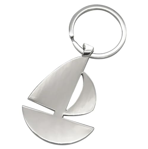 Sportigo ® Segelboot Schlüsselanhänger in der Farbe Silber/Schiff Boot Segeln Segler Urlaub Schifffahrt Kapitän Anhänger Geschenk Geschenkidee von Sportigo