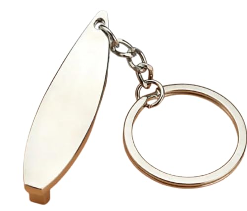 Sportigo ® Surfbrett Schlüsselanhänger mit Flaschenöffner in der Farbe Silber/Flaschen Öffner Anhänger/Surfen Surfer Strand Meer Urlaub Wassersport Sonne Geschenk Geschenkidee von Sportigo
