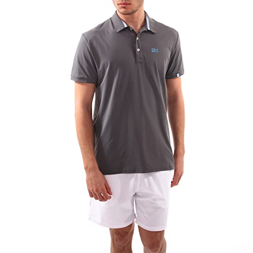 Sportkind Jungen & Herren Tennis, Golf, Segeln, Funktions Poloshirt Kurzarm, UV-Schutz, atmungsaktiv, grau, Gr. XL von Sportkind