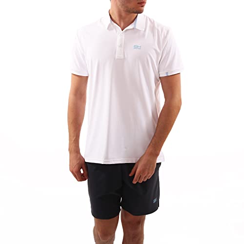 Sportkind Jungen & Herren Tennis, Golf, Segeln, Funktions Poloshirt Kurzarm, UV-Schutz, atmungsaktiv, weiß, Gr. XL von Sportkind