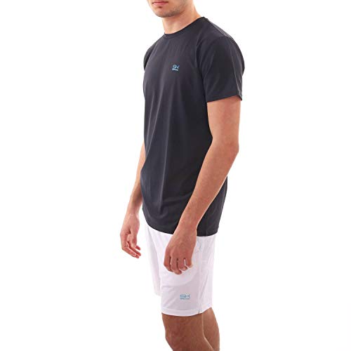 Sportkind Jungen & Herren Tennis, Running, Fitness Rundhals T-Shirt, atmungsaktiv, UV-Schutz UPF 50+, Kurzarm, Navy blau, Gr. XXL von Sportkind