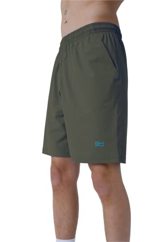 Sportkind Jungen & Herren Tennis, Training, Sport Shorts lang Ultraleicht, hochelastisch, atmungsaktiv, UV-Schutz, Khaki, Gr. 164 von Sportkind