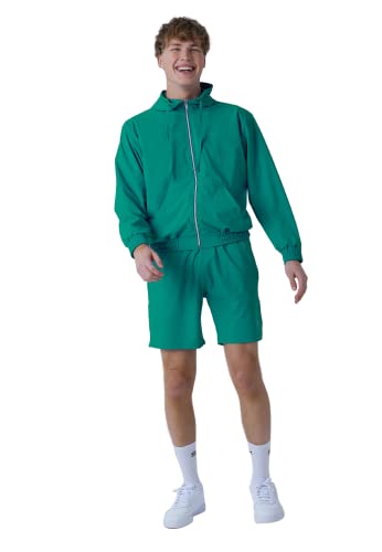 Sportkind Jungen & Herren Tennis Cross Trainingsjacke mit Bund & Kapuze, atmungsaktiv, smaragd grün, Gr. L von Sportkind