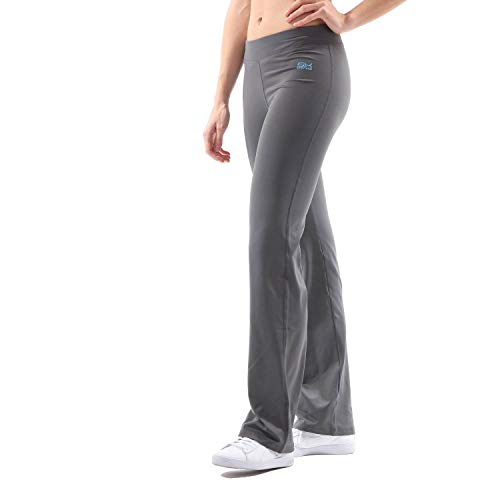 Sportkind Mädchen & Damen 34 Inch Flare Sport, Fitness Hose, Yogahose, Jazzpants extra lang, grau, Gr. 158 von Sportkind