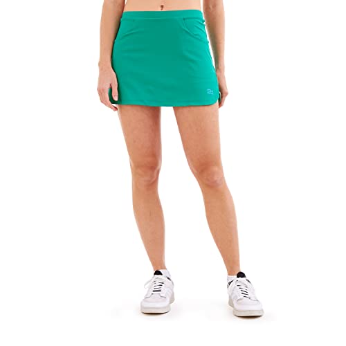 Sportkind Mädchen & Damen Classic Tennis, Hockey, Golf Skort, Rock mit Taschen & Innenhose, atmungsaktiv, UV-Schutz, smaragd grün, Gr. 152 von Sportkind