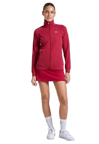 Sportkind Mädchen & Damen Fitness, Sport, Tennisjacke ohne Kapuze mit Taschen, atmungsaktiv, bordeaux rot, Gr. L von Sportkind