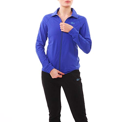 Sportkind Mädchen & Damen Fitness, Sport, Tennisjacke ohne Kapuze mit Taschen, atmungsaktiv, kobaltblau, Gr. S von Sportkind