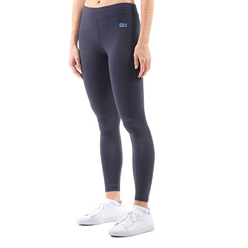 Sportkind Mädchen & Damen Fitness, Sport 7/8 Lange Leggings, Yogahose, Mid Waist, Blickdicht, atmungsaktiv, Navy blau, Gr. 134 von Sportkind