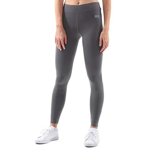 Sportkind Mädchen & Damen Fitness, Sport 7/8 Lange Leggings, Yogahose, Mid Waist, Blickdicht, atmungsaktiv, grau, Gr. 146 von Sportkind