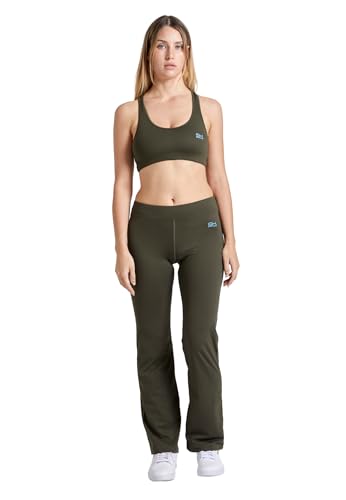 Sportkind Mädchen & Damen Flare Sport, Fitness Hose, Yogahose, Jazzpants, Khaki, Gr. S von Sportkind