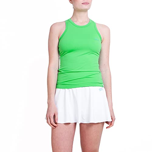 Sportkind Mädchen & Damen High Neck Tennis, Sport Tank Top, mit integriertem Bustier, atmungsaktiv, grün, Gr. S von Sportkind