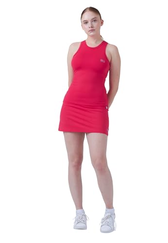 Sportkind Mädchen & Damen High Neck Tennis, Sport Tank Top, mit integriertem Bustier, atmungsaktiv, pink, Gr. M von Sportkind