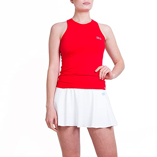 Sportkind Mädchen & Damen High Neck Tennis, Sport Tank Top, mit integriertem Bustier, atmungsaktiv, rot, Gr. 152 von Sportkind