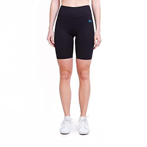 Sportkind Mädchen & Damen Kurze Sport Leggings, High Waist Yoga Shorts, Blickdicht, atmungsaktiv, schwarz, Gr. 158 von Sportkind