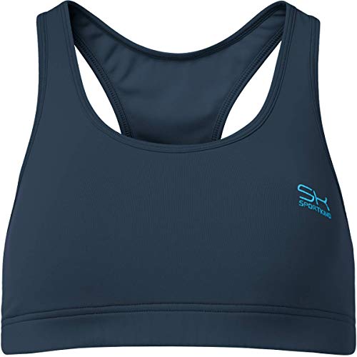 Sportkind Mädchen & Damen Sport, Tennis, Fitness BH mittlerer Halt, Navy blau, Gr. XL von Sportkind