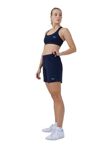 Sportkind Mädchen & Damen Tennis, Fitness, Bermuda Shorts mit Taschen, atmungsaktiv, UV-Schutz, Navy blau, Gr. S von Sportkind