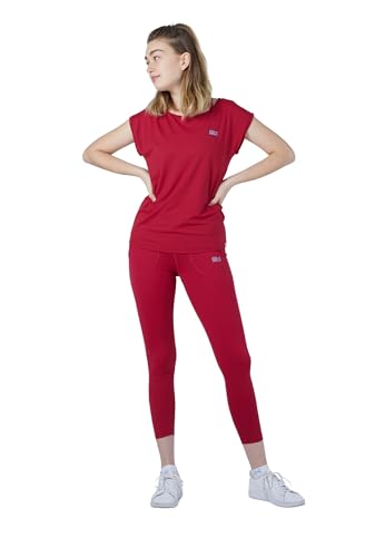 Sportkind Mädchen & Damen Tennis, Fitness, Sport T-Shirt Loose Fit, atmungsaktiv, UV-Schutz UPF 50+, Kurzarm, Bordeaux rot, Gr. L Sportkind Mädchen & Damen Tennis, Fitness, Sport T-Shirt Loose Fit, atmungsaktiv, UV-Schutz UPF 50+, Kurzarm, Bordeaux rot, Gr. L von Sportkind