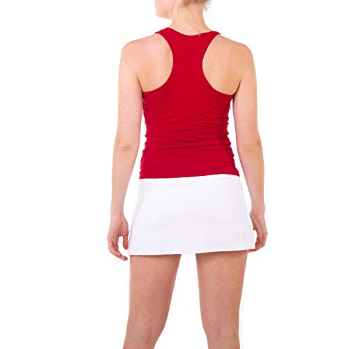 Sportkind Mädchen & Damen Tennis, Fitness, Sport V-Neck Tank Top Racerback, atmungsaktiv, UV-Schutz UPF 50+, Bordeaux rot, Gr. 152 von Sportkind