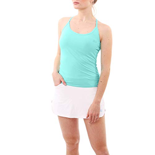 Sportkind Mädchen & Damen Tennis, Fitness Workout, Yoga Tanktop, integriertes Bustier, atmungsaktiv, UV-Schutz, Mint, Gr. S von Sportkind