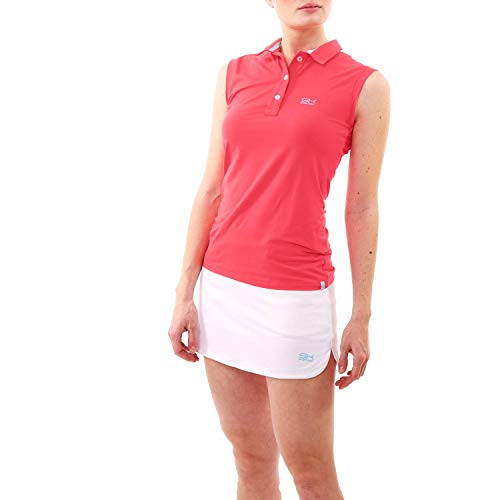 Sportkind Mädchen & Damen Tennis, Golf, Segeln, Funktions Poloshirt ärmellos, UV-Schutz UPF 50+, pfirsich, Gr. S von Sportkind