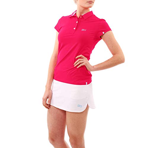 Sportkind Mädchen & Damen Tennis, Golf, Sport Poloshirt Kurzarm, UV-Schutz UPF 50+, atmungsaktiv, pink, Gr. XL von Sportkind