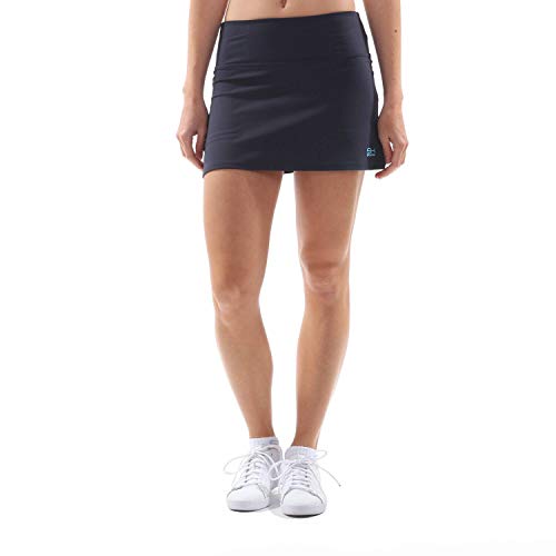 Sportkind Mädchen & Damen Tennis, Hockey, Golf Basic Skort, Rock mit Innenhose, atmungsaktiv, UV-Schutz, Navy blau, Gr. 158 von Sportkind