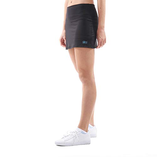 Sportkind Mädchen & Damen Tennis, Hockey, Golf Basic Skort, Rock mit Innenhose, atmungsaktiv, UV-Schutz, schwarz, Gr. 134 von Sportkind