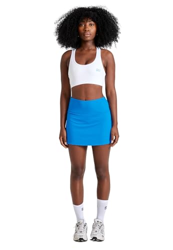 Sportkind Mädchen & Damen Tennis, Hockey, Golf Basic Skort, Rock mit Innenhose, atmungsaktiv, UV-Schutz, Cyan blau, Gr. 164 von Sportkind