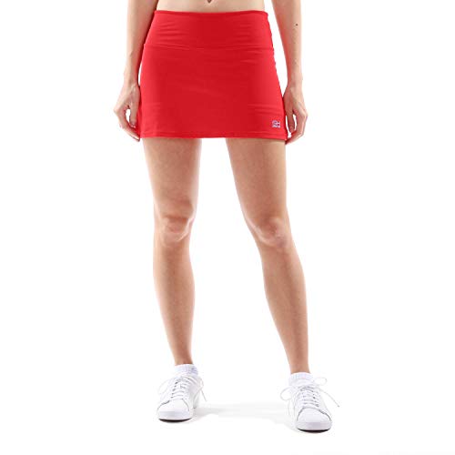 Sportkind Mädchen & Damen Tennis, Hockey, Golf Basic Skort, Rock mit Innenhose, atmungsaktiv, UV-Schutz, rot, Gr. 146 von Sportkind