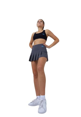 Sportkind Mädchen & Damen Tennis, Hockey, Golf Faltenrock mit Innenhose, atmungsaktiver Skort, UV-Schutz, grau, Gr. XXL Sportkind Mädchen & Damen Tennis, Hockey, Golf Faltenrock mit Innenhose, atmungsaktiver Skort, UV-Schutz, grau, Gr. XXL von Sportkind