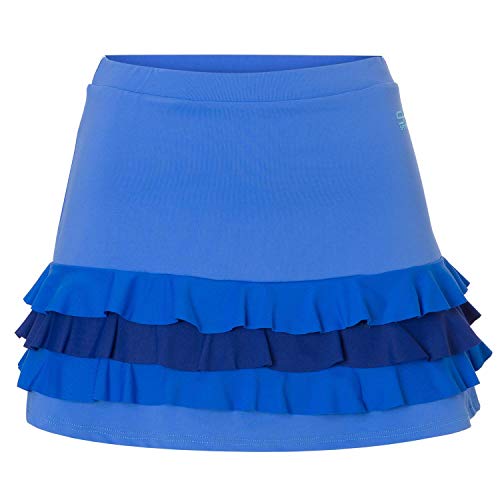 Sportkind Mädchen & Damen Tennis, Hockey, Golf Rüschenrock mit Innenhose, Skort, Kornblumen blau Mixed, Gr. 116 von Sportkind