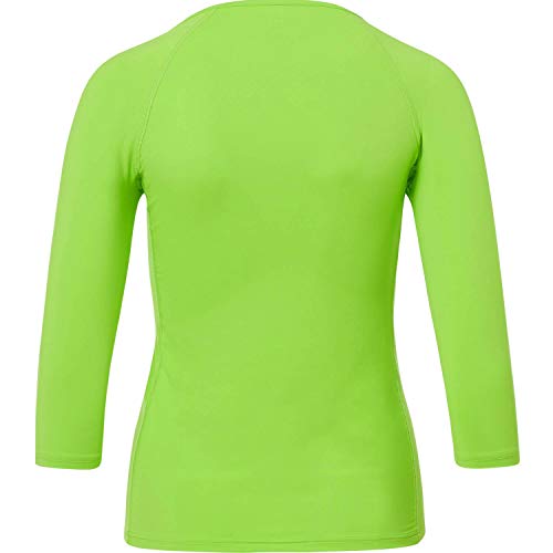 Sportkind Mädchen & Damen Tennis, Lauf, Sport 3/4 Langarm Shirt, UV-Sonnenschutz UPF 50+, atmungsaktiv, neon grün, Gr. 116 von Sportkind