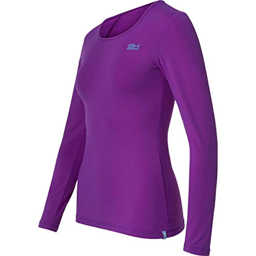 Sportkind Mädchen & Damen Tennis, Running, Langarmshirt UV-Sonnenschutz UPF 50+, atmungsaktiv, violett, Gr. 122 von Sportkind