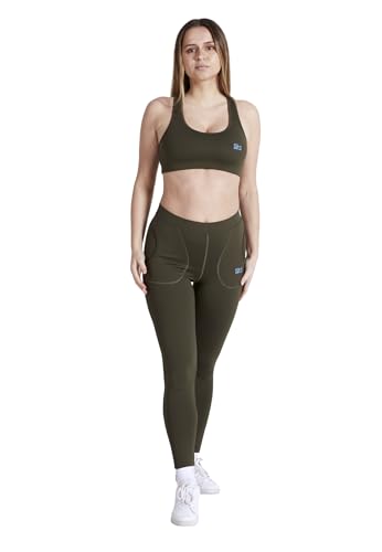 Sportkind Mädchen & Damen Tennis, Running Tights, Sport 7/8 Lange Leggings mit Taschen, Mid Waist, Blickdicht, atmungsaktiv, Khaki, Gr. L Sportkind Mädchen & Damen Tennis, Running Tights, Sport 7/8 Lange Leggings mit Taschen, Mid Waist, Blickdicht, atmungsaktiv, Khaki, Gr. L von Sportkind