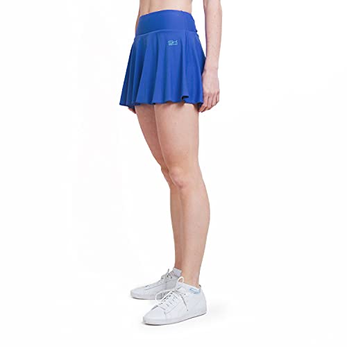 Sportkind Mädchen & Damen Tennisskort mit Ballgürtel, atmungsaktiver Sport Rock mit Innenhose, Kobaltblau, Gr. 146 von Sportkind