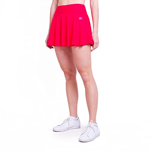 Sportkind Mädchen & Damen Tennisskort mit Ballgürtel, atmungsaktiver Sport Rock mit Innenhose, pink, Gr. 140 von Sportkind