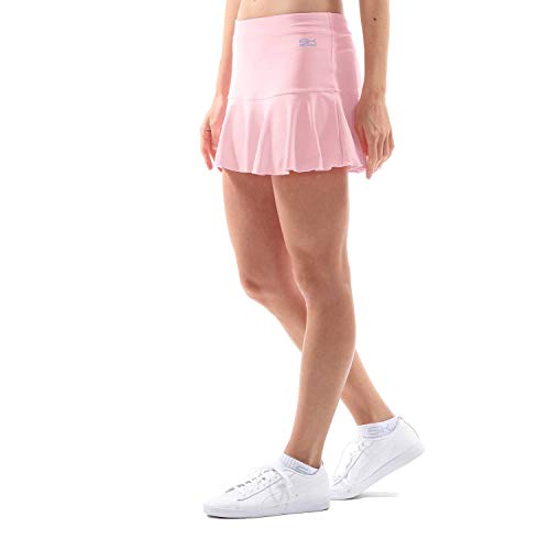 Sportkind Mädchen & Damen glockiger Tennis, Hockey, Sport Skort, Rock mit Innenhose, atmungsaktiv, UV-Schutz, Hellrosa, Gr. 158 von Sportkind