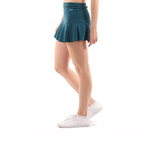 Sportkind Mädchen & Damen glockiger Tennis, Hockey, Sport Skort, Rock mit Innenhose, atmungsaktiv, UV-Schutz, Petrol grün, Gr. 152 von Sportkind