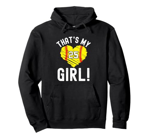 Das ist Mein Mädchen Softball Nummer 25 Herz Pullover Hoodie von Sportlegende