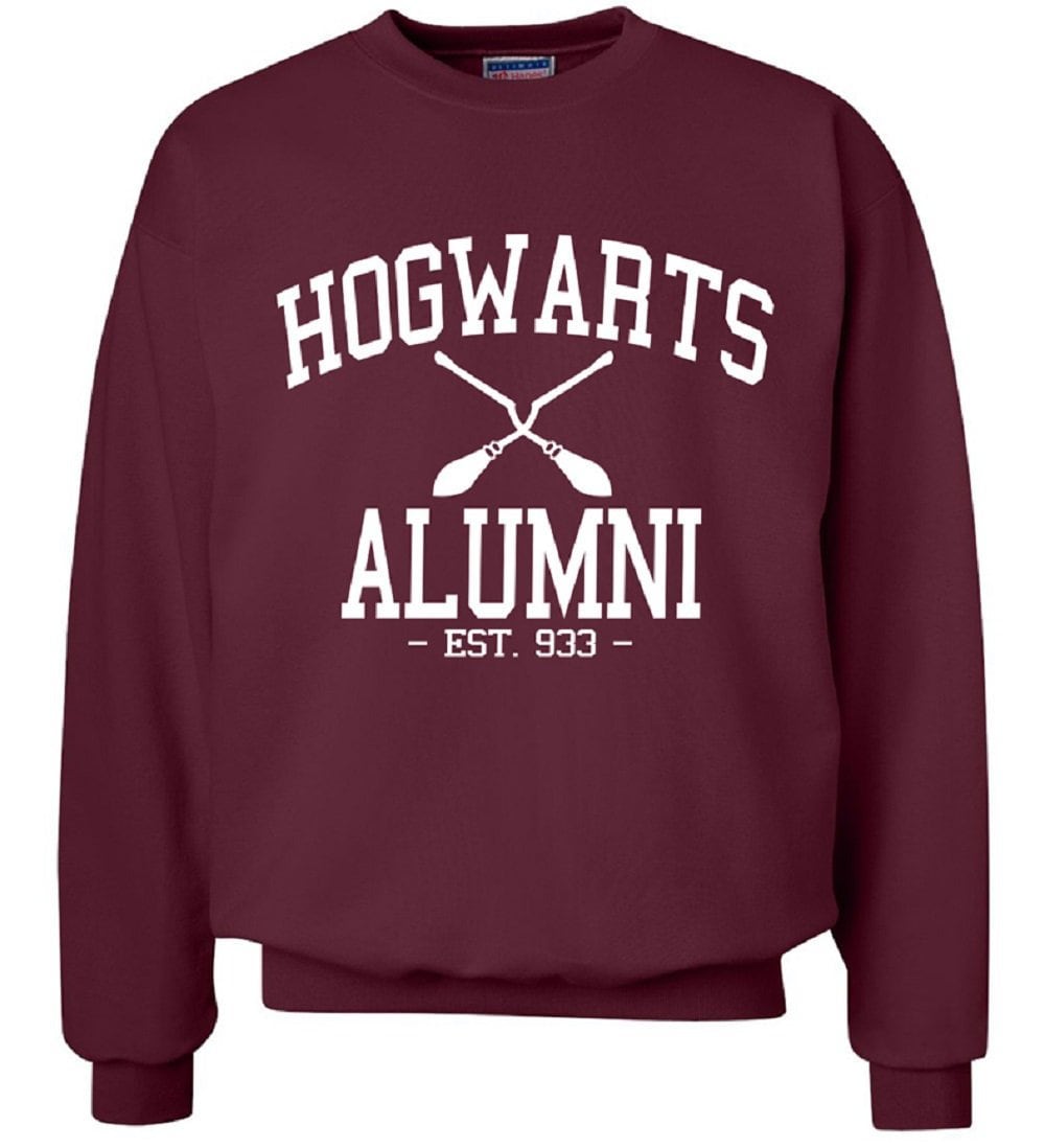 Alumni Wizard School Crewneck Sweater Unisex Maroon Oder Grau Sweatshirt Pott Head Wizadary Nerd Geek Movie Lover Jumper England Hp von Sportley